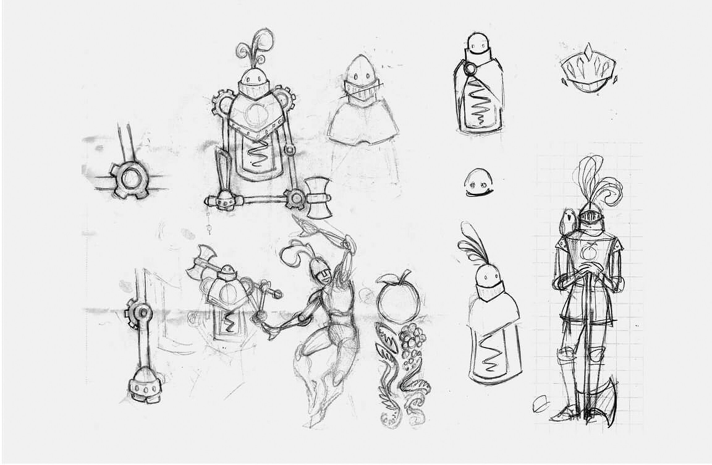 Happy Knight character concepts