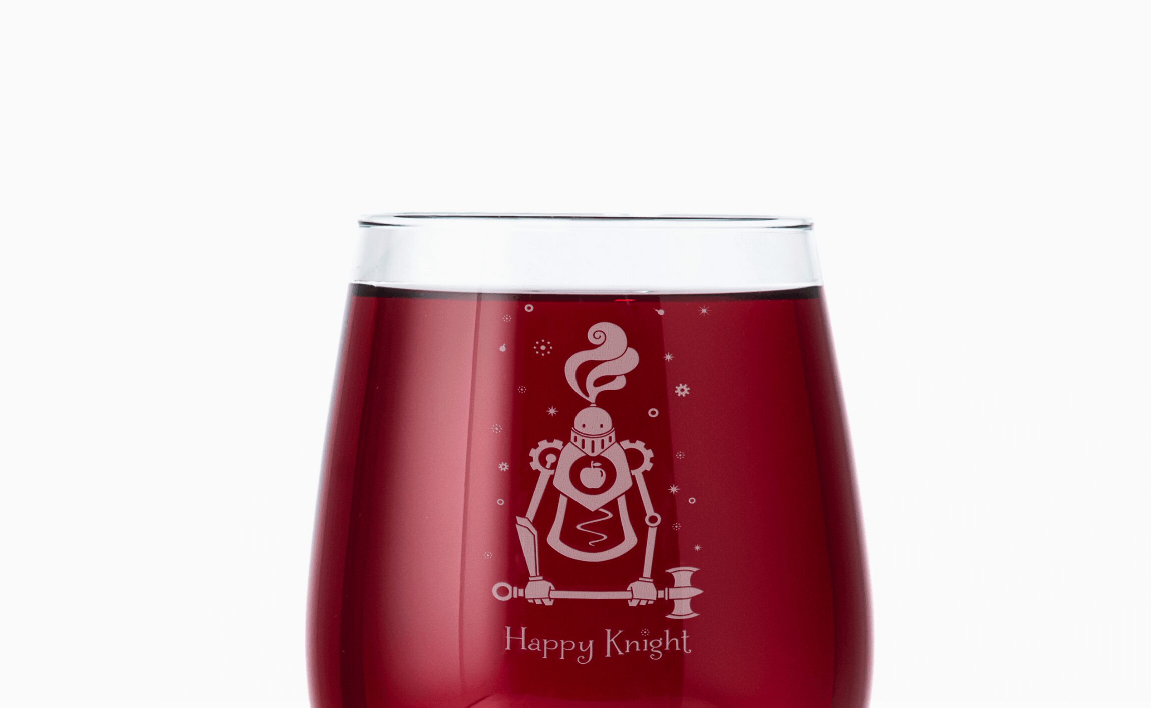 Happy Knight wine glass