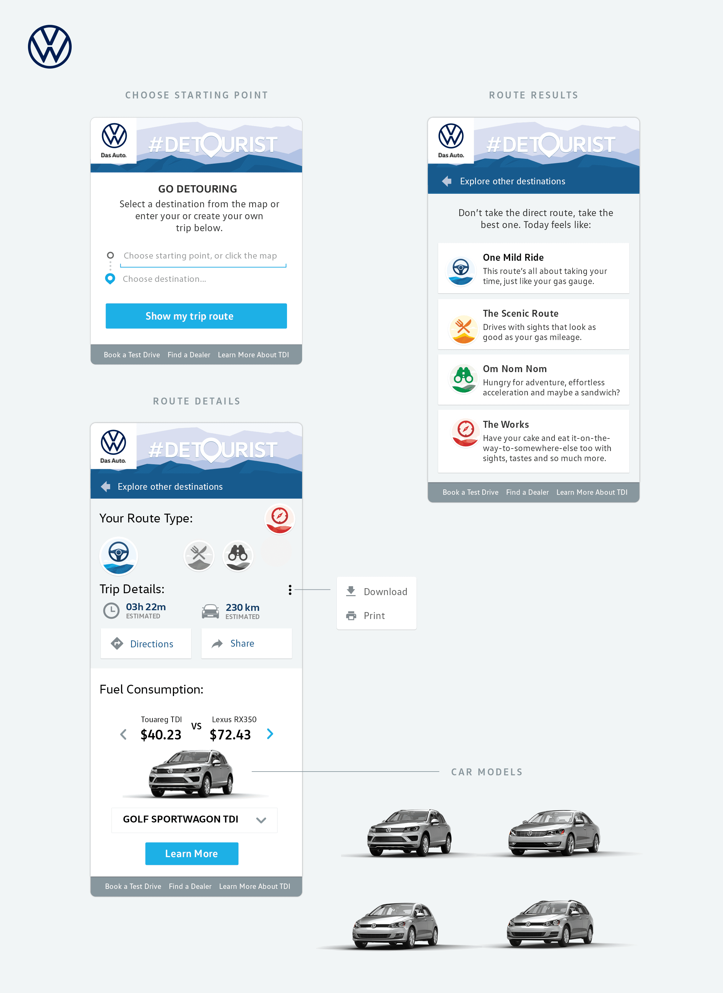 VW app mobile view