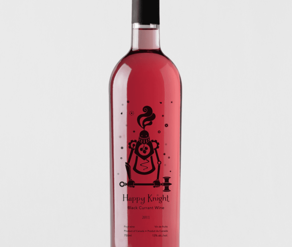 happy knight wine bottle image