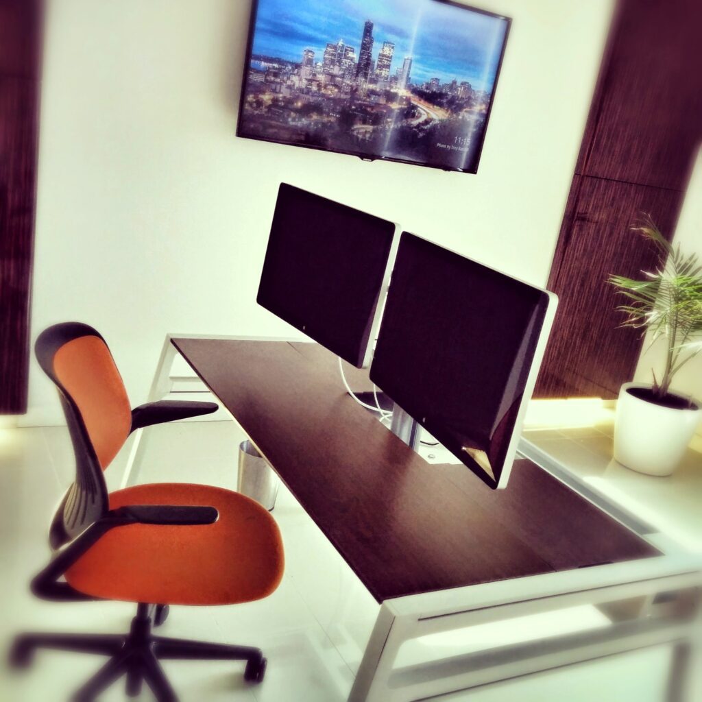 OrangeSprocket office desk setup
