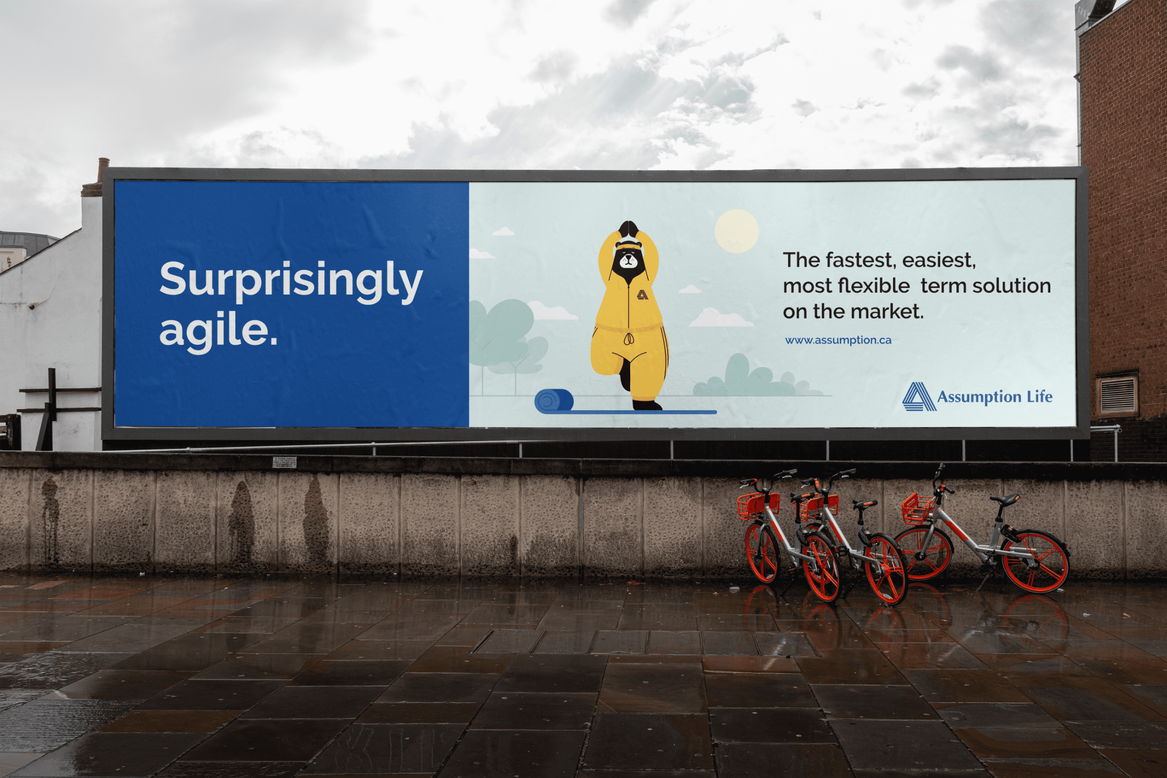 Assumption Life billboard design
