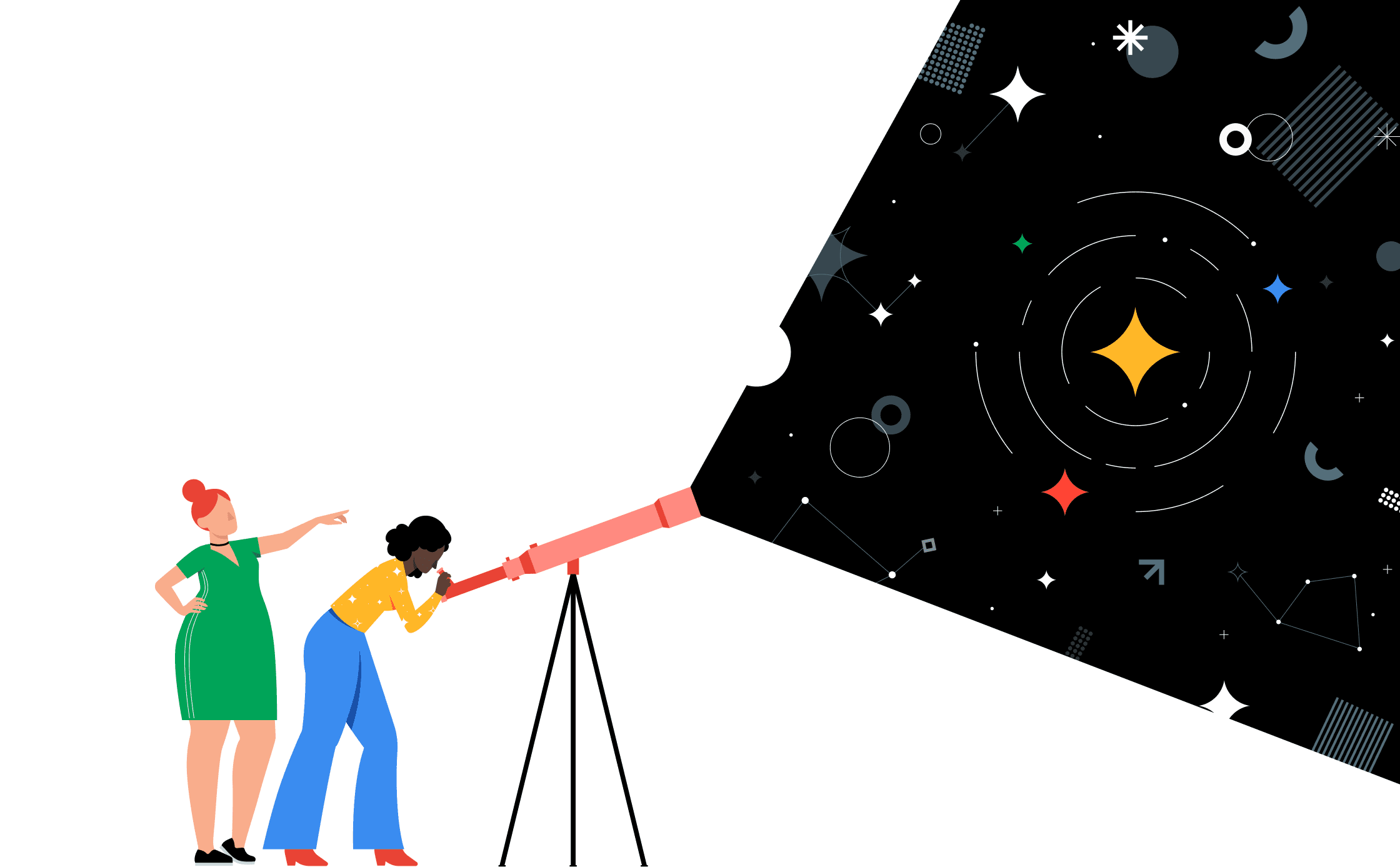 Google Polaris telescope character graphic
